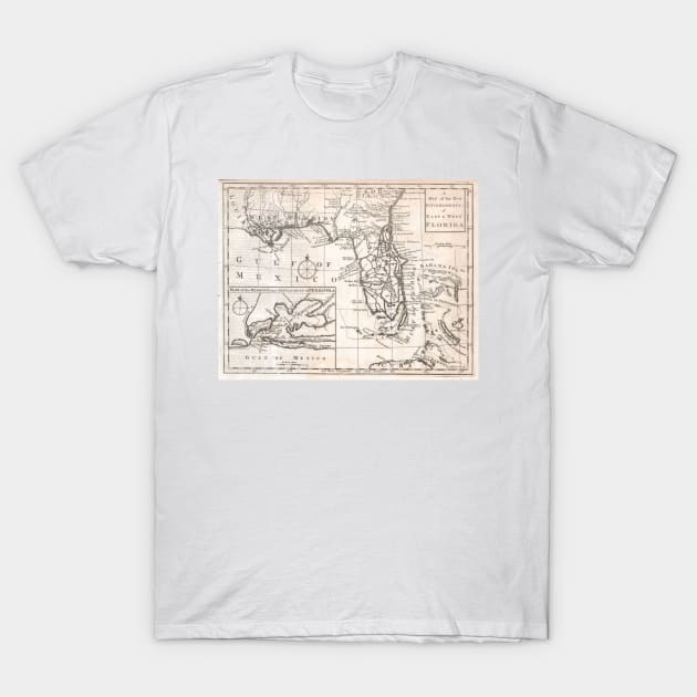 Vintage Map of Florida (1763) T-Shirt by Bravuramedia